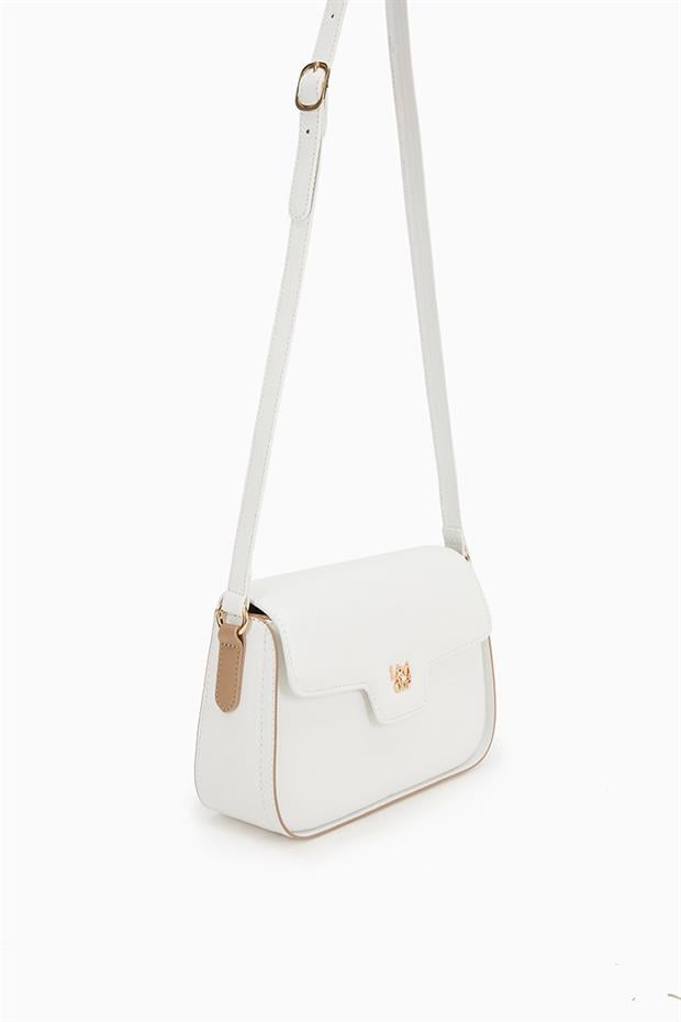Beyaz Ayarlanabilir Askılı Omuz Çantası
