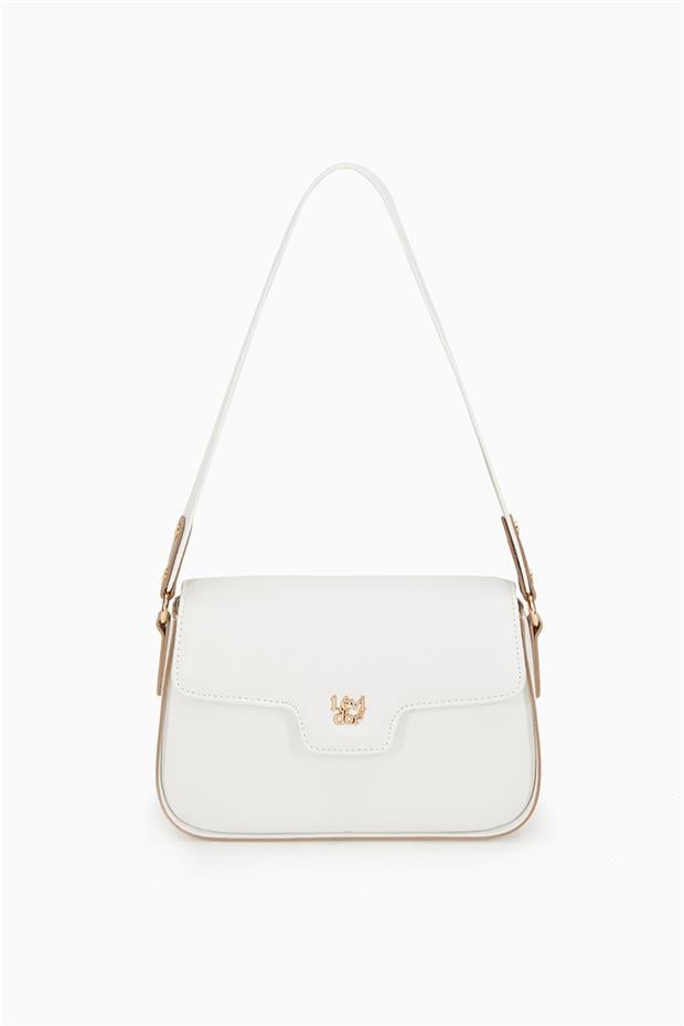 Beyaz Ayarlanabilir Askılı Omuz Çantası
