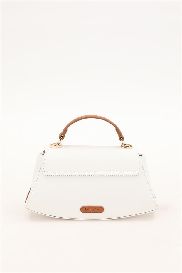 BEYAZ - CAMEL Oval El Çantası