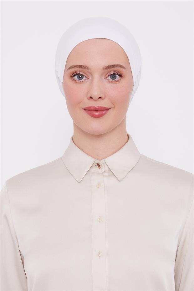 Beyaz Silikonlu Kaymaz Bone