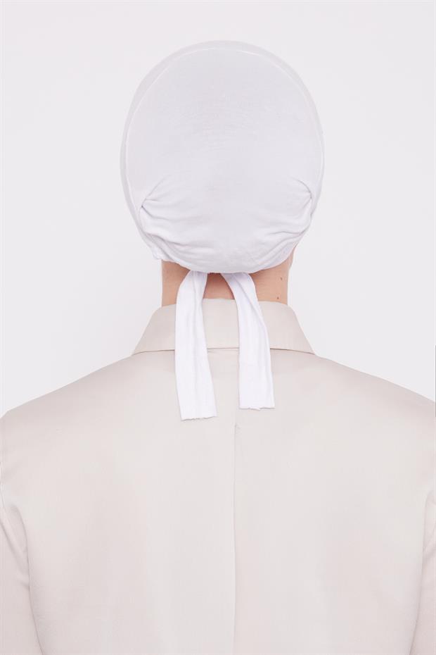 Beyaz Silikonlu Kaymaz Bone