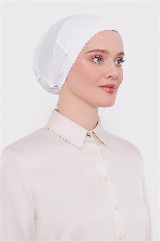 Beyaz Silikonlu Kaymaz Bone