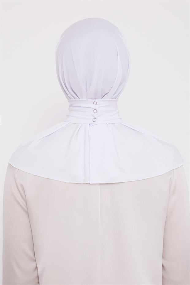 Beyaz Pratik Spor Çıtçıt Şal Bone