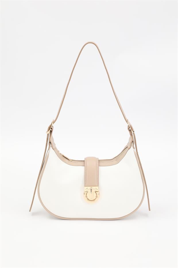 Beyaz - Vizon Kemer Askılı Omuz Çantası