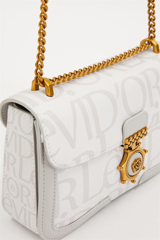 Beyaz Zincir Askılı Omuz Çantası