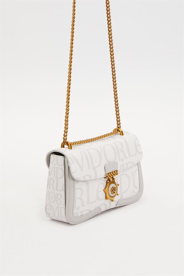 Beyaz Zincir Askılı Omuz Çantası