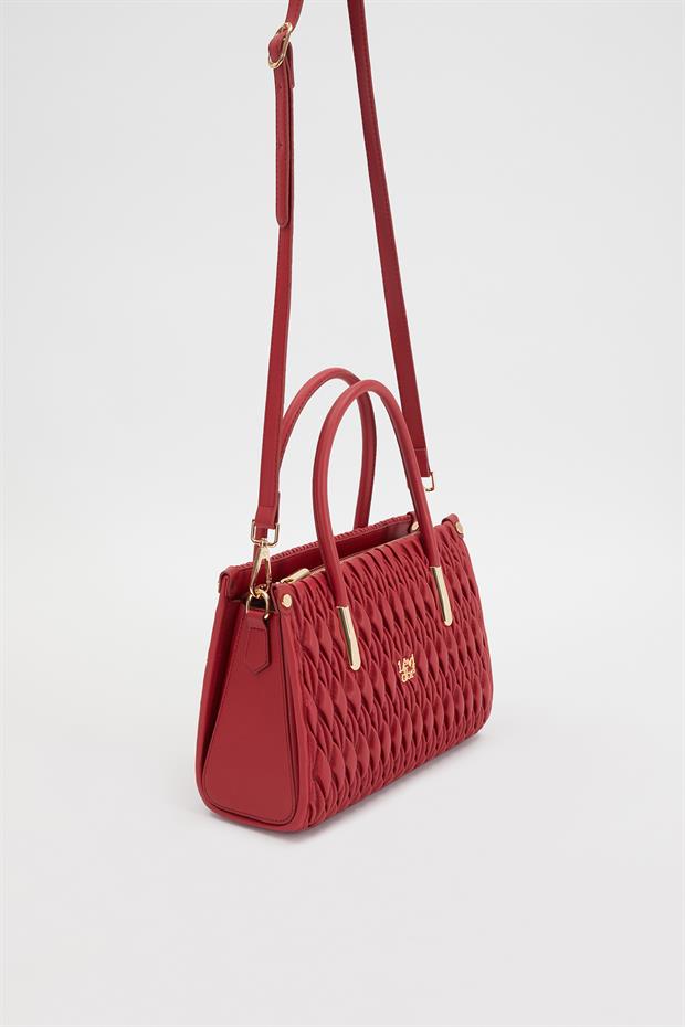 Bordo Baklava Desen El Çantası