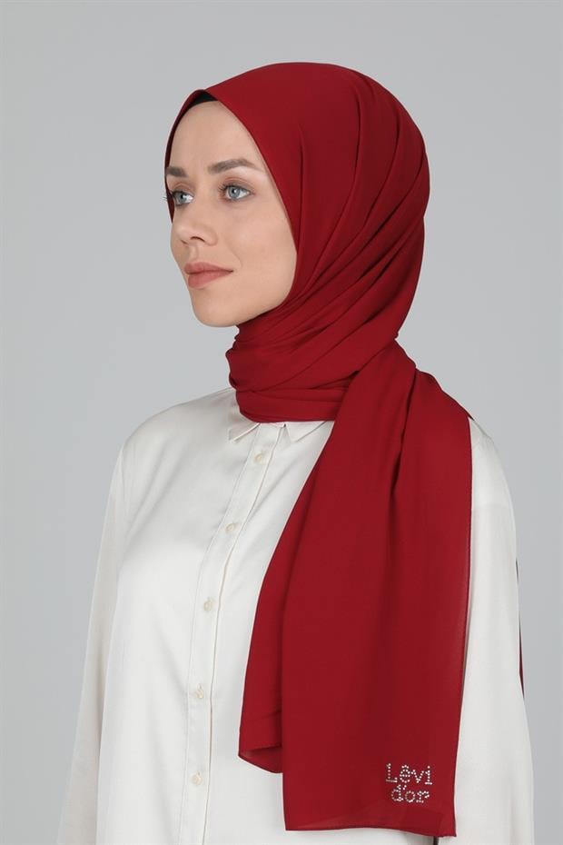 Bordo Lux Şifon Şal