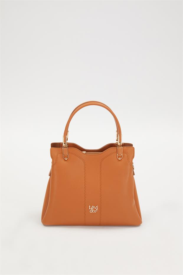 Camel Dikiş Detaylı El Çantası