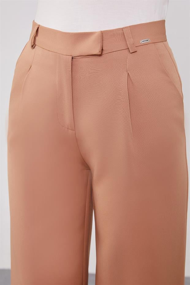 Camel Gizli Düğmeli Kumaş Pantolon