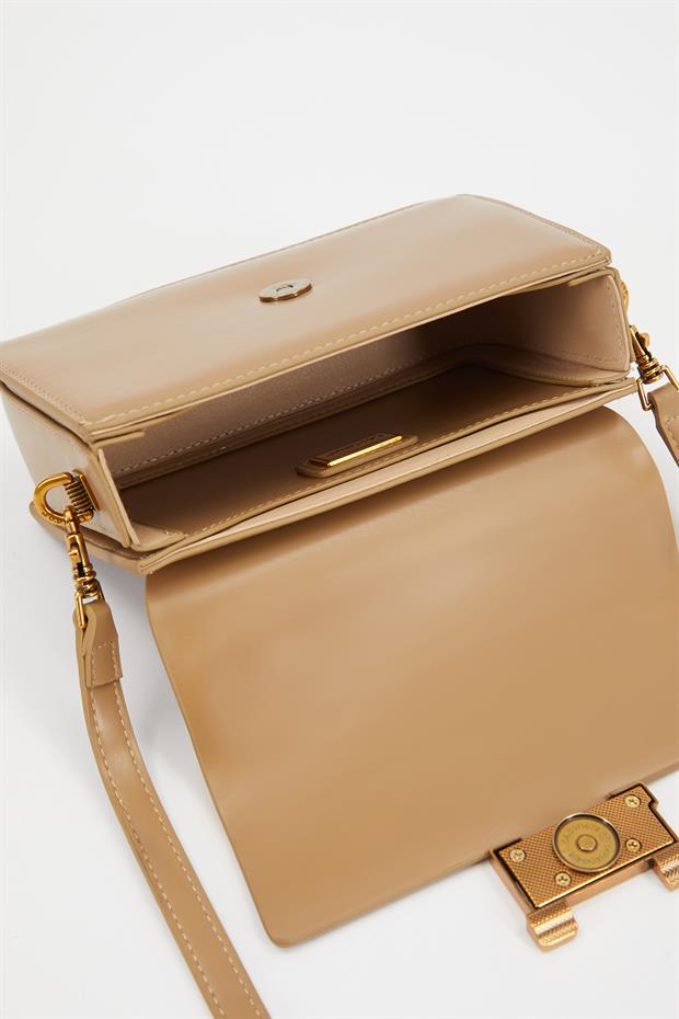 Camel Kare Tasarım El Çantası