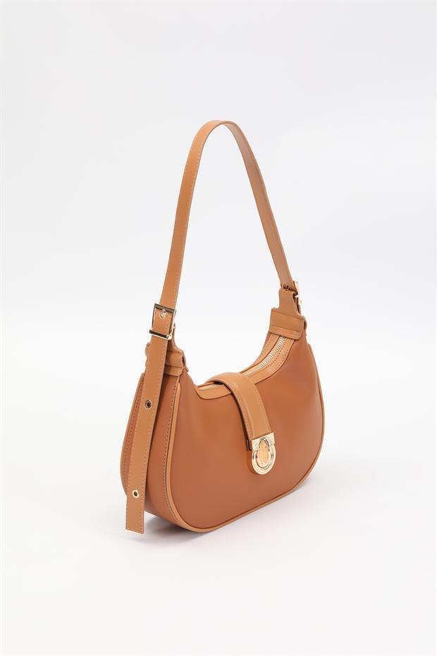 Camel Kemer Askılı Omuz Çantası