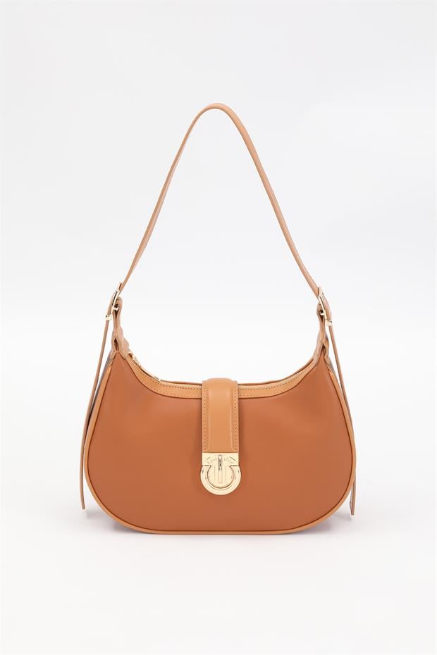 Camel Kemer Askılı Omuz Çantası