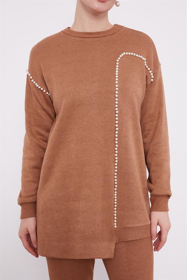 Camel Şerit İncili Kaşmir İkili Takım