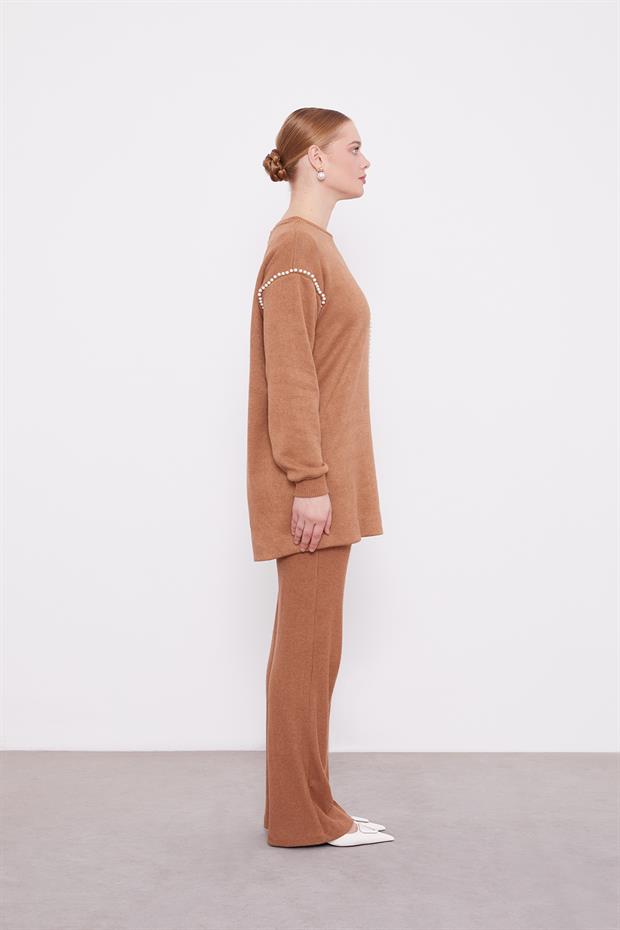 Camel Şerit İncili Kaşmir İkili Takım