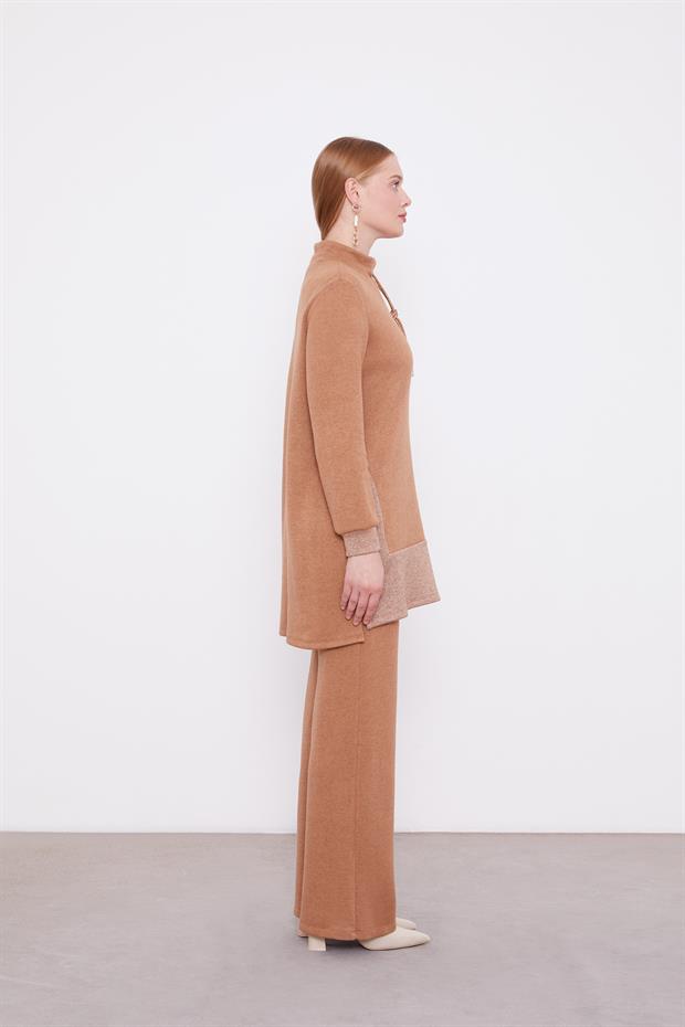 Camel Simli Kaşmir Kumaş İkili Takım