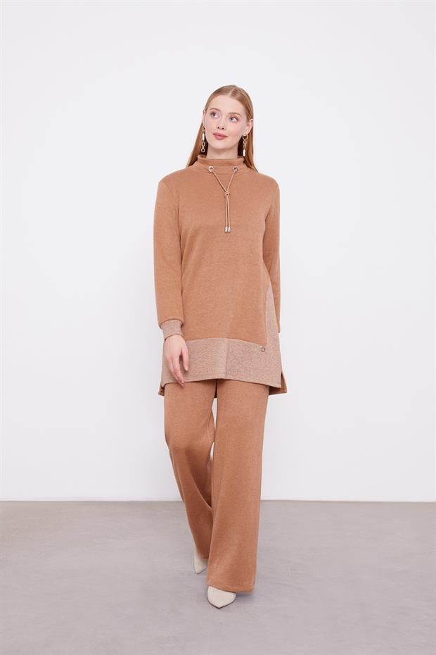 Camel Simli Kaşmir Kumaş İkili Takım