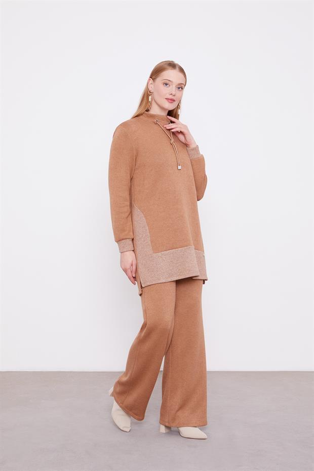 Camel Simli Kaşmir Kumaş İkili Takım