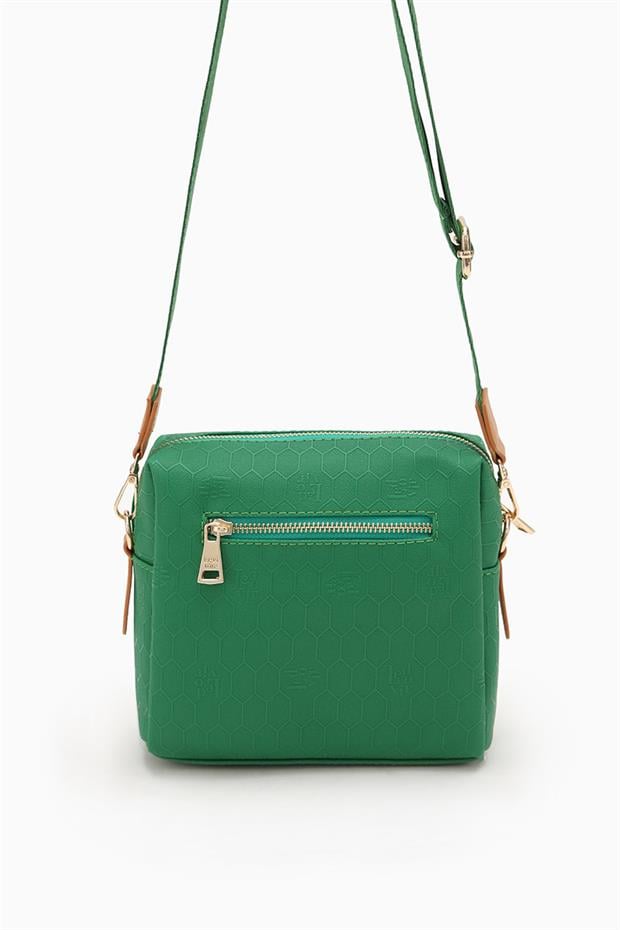 Çimen Yeşili Bozuk Para Detaylı Omuz Çantası