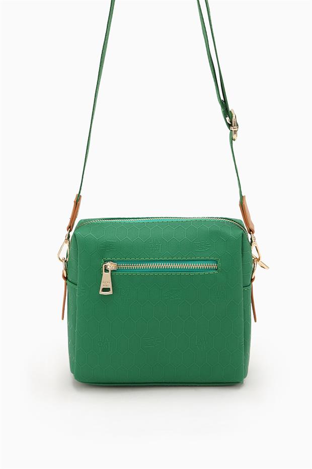 Çimen Yeşili Bozuk Para Detaylı Omuz Çantası