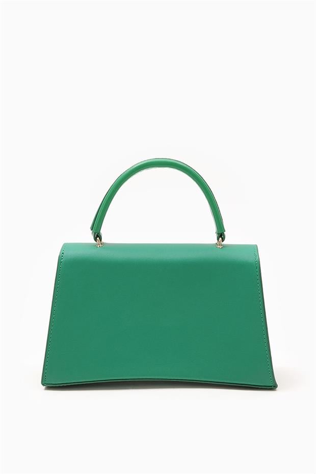 Çimen Yeşili Petek Baskılıı El Çantası