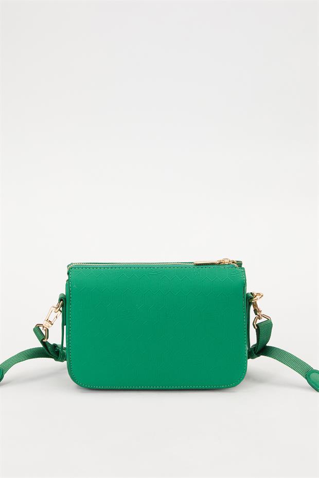 Çimen Yeşili Petek Kabartmalı Omuz Çantası