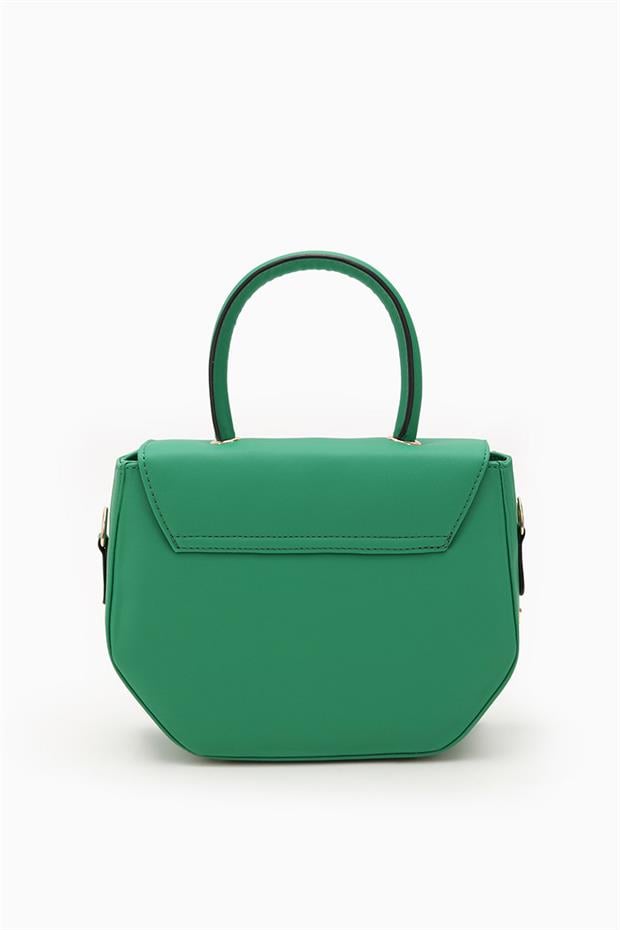 Çimen Yeşili Geometrik Tasarım El Çantası