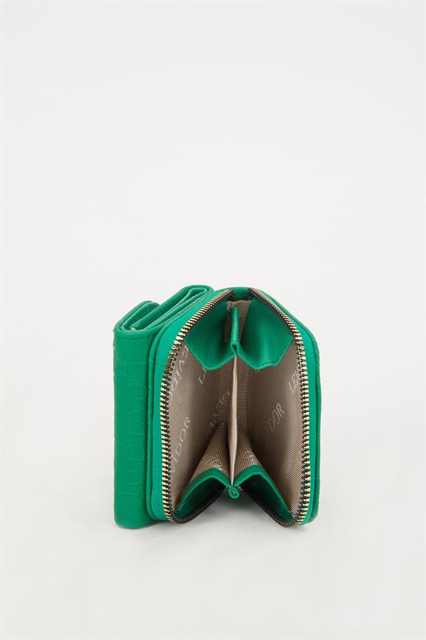 Çimen Yeşili Kabartma Desen Cüzdan