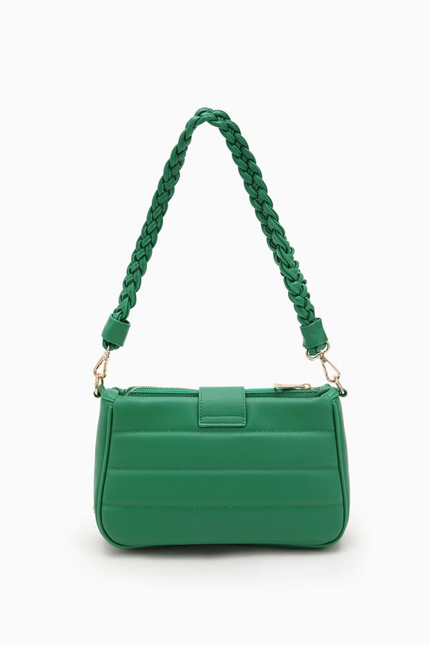 Çimen Yeşili Kapitone Çıkarılabilir Askılı Omuz Çantası