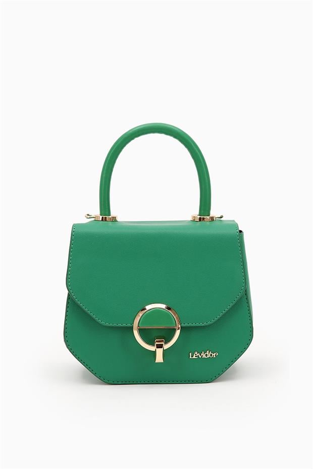 Çimen Yeşili Köşegen Tasarım El Çantası