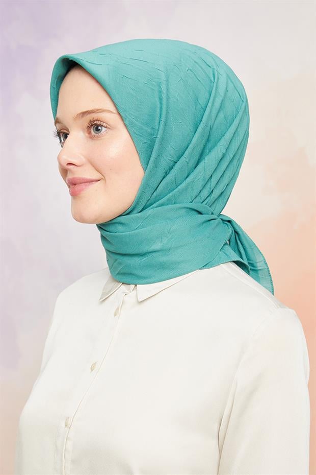 Çimen Yeşili Kraş Şifon Eşarp