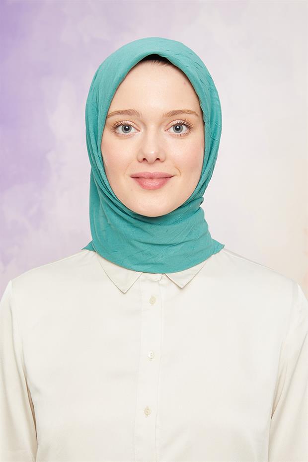 Çimen Yeşili Kraş Şifon Eşarp