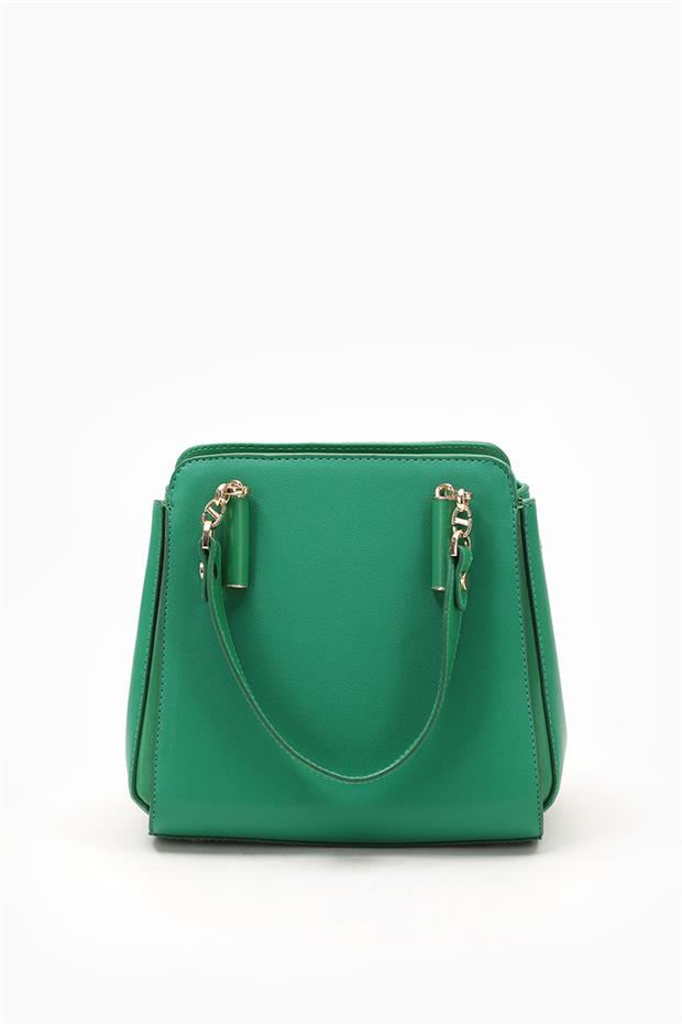 Çimen Yeşili Kutu Şekil Tasarımlı El Çantası