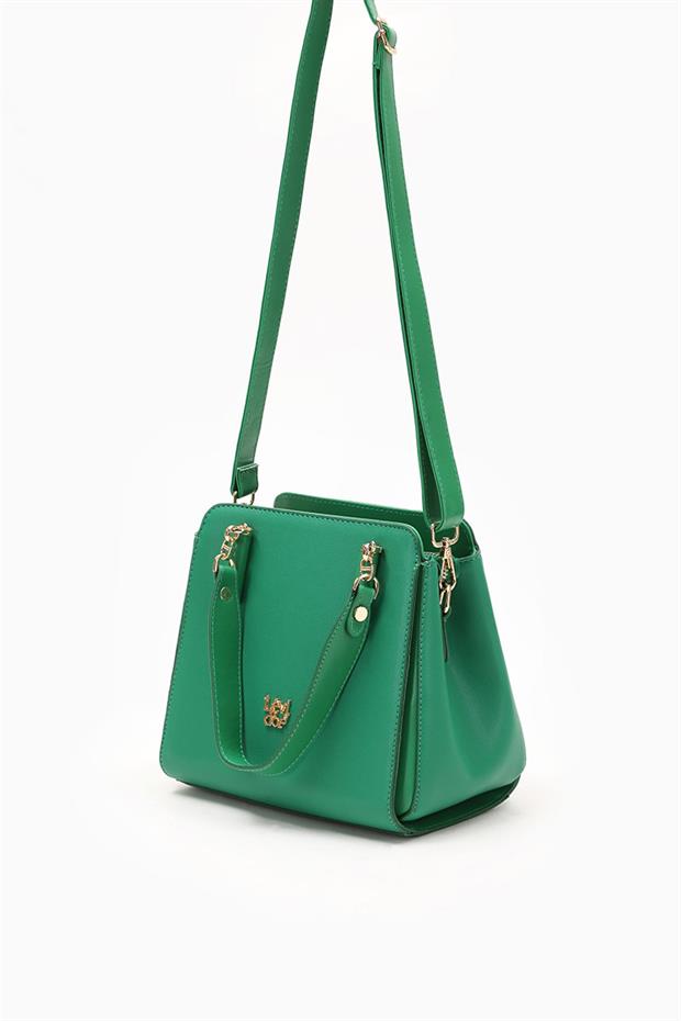 Çimen Yeşili Kutu Şekil Tasarımlı El Çantası