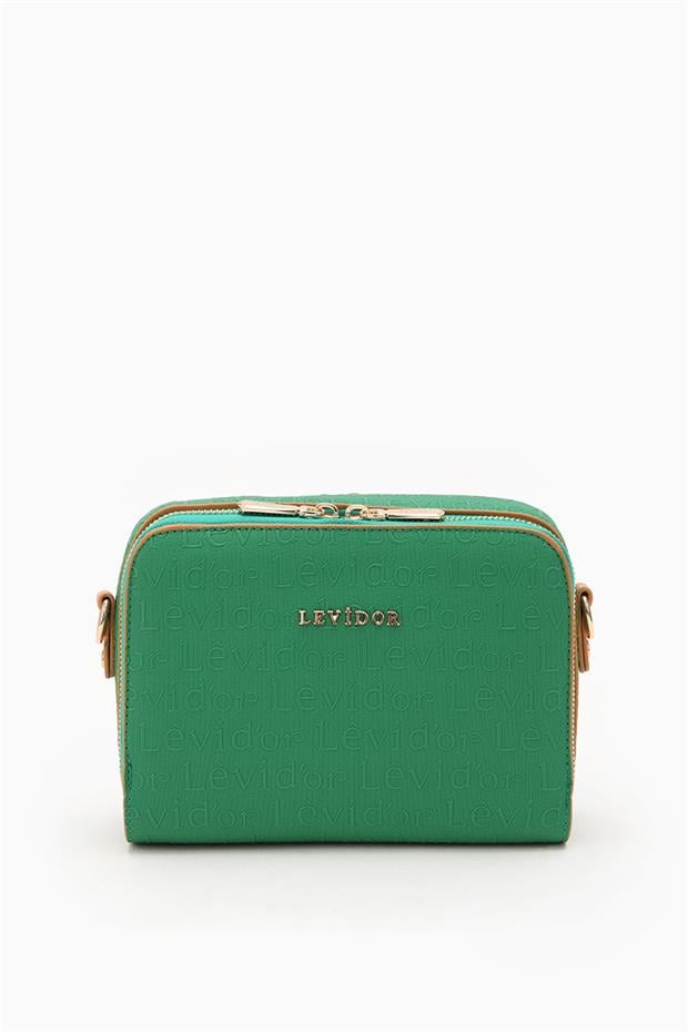 Çimen Yeşili Levidor Baskılı Omuz Çantası