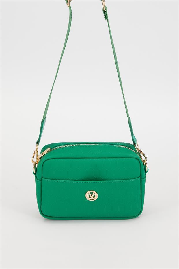 Çimen Yeşili Gizli Cep Detay Omuz Çantası