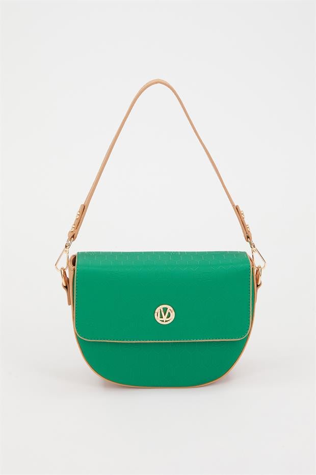 Çimen Yeşili Çift Askılı Omuz Çantası