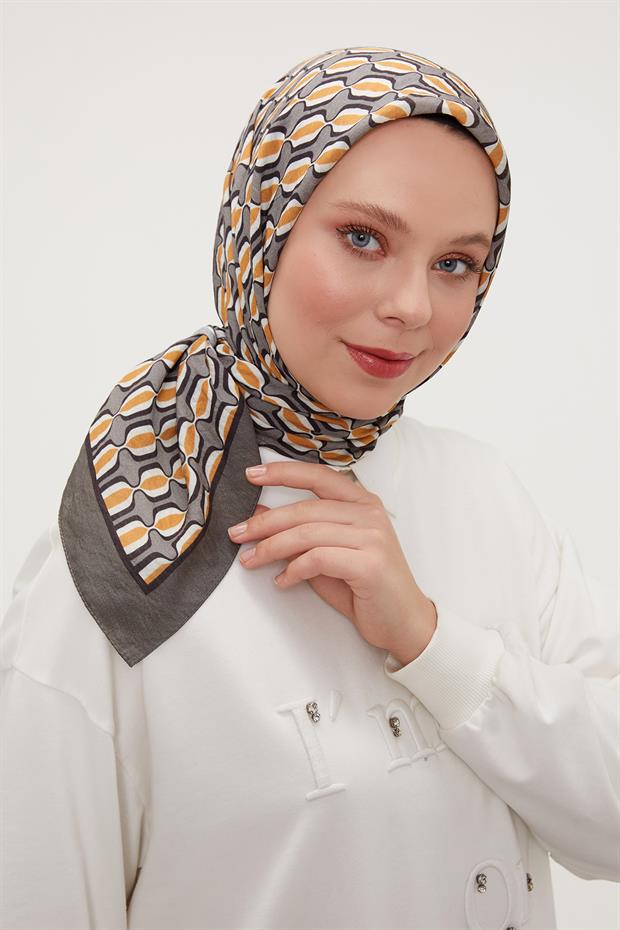 Füme Elips Desen Modal İpek Eşarp