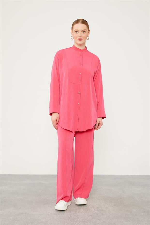 Fuşya Hakim Yaka Piliseli İkili Takım