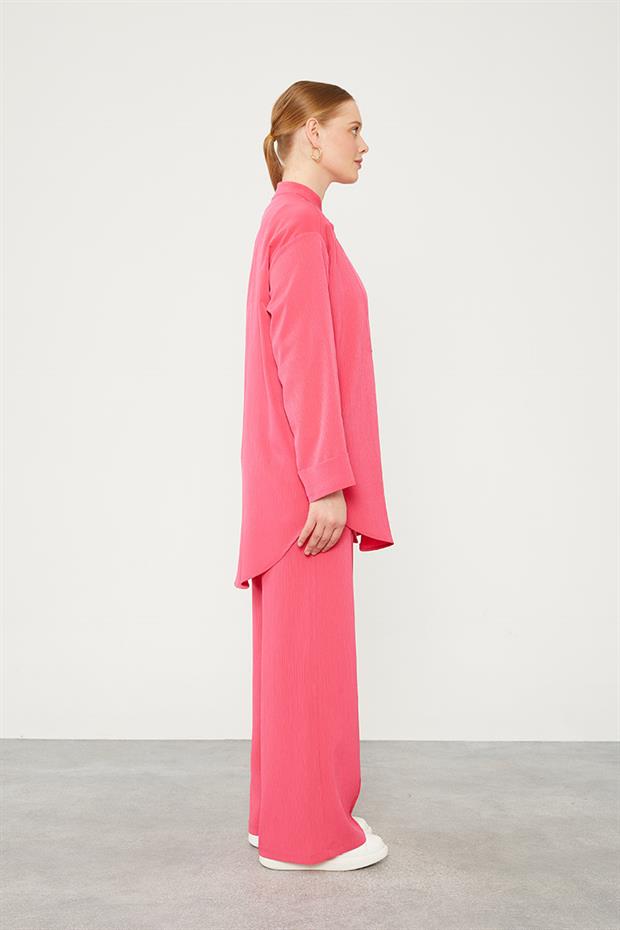 Fuşya Hakim Yaka Piliseli İkili Takım