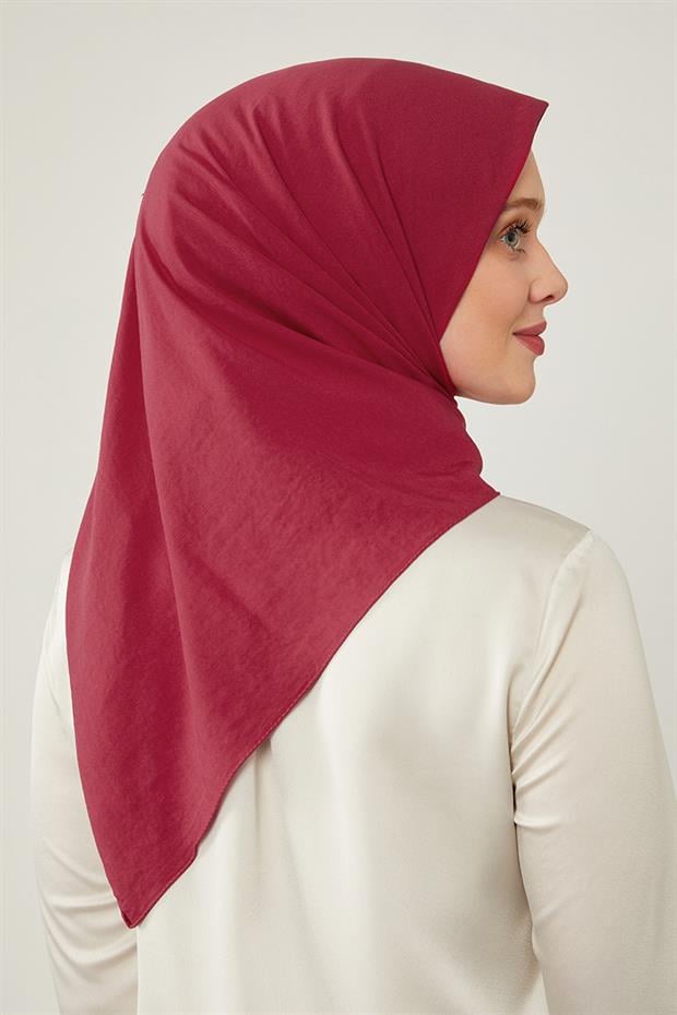 Fuşya Pamuklu Cazz Kare Eşarp