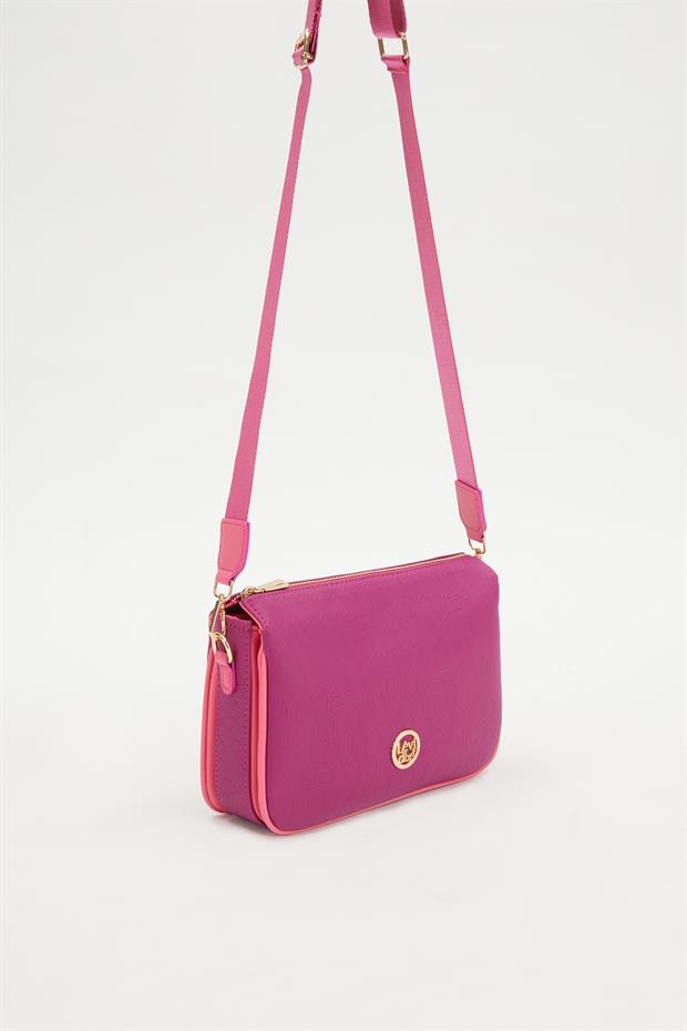 Fuşya Petek Kabartmalı Omuz Çantası