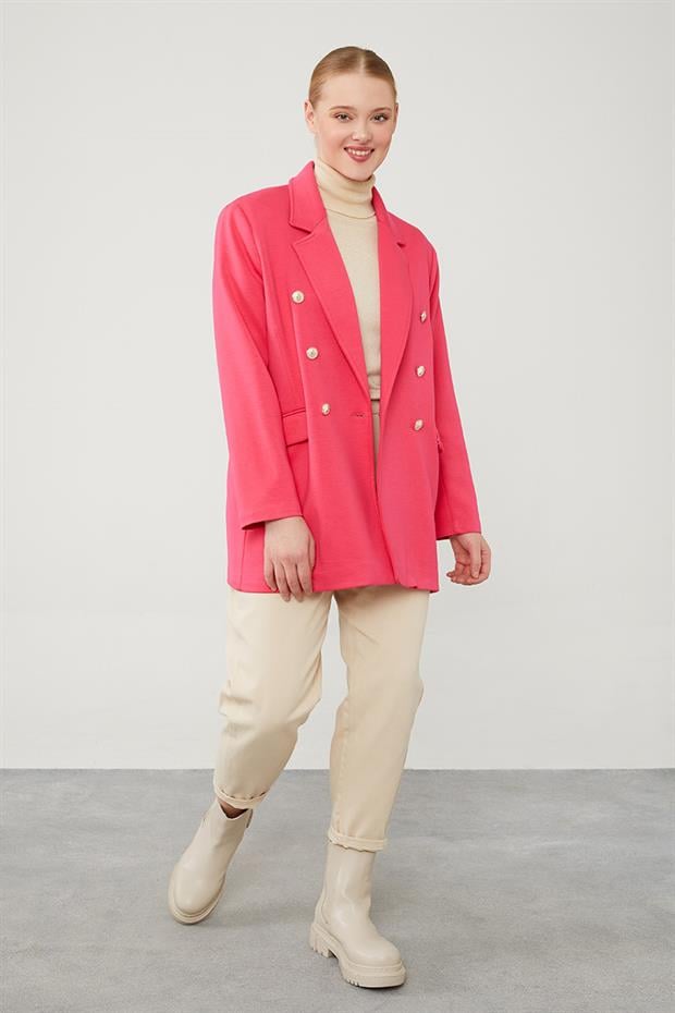 Fuşya Spor Blazer Ceket