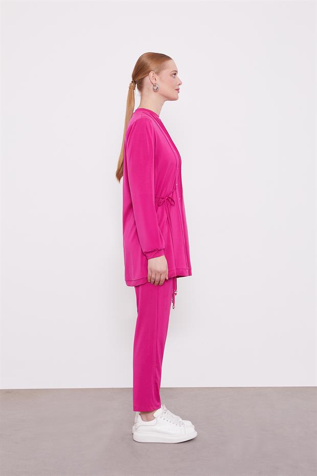 Fuşya Yanları İp Bağlamalı Spor Takım