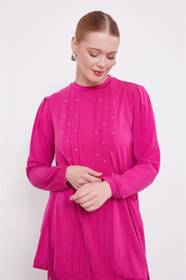 Fuşya Yanları İp Bağlamalı Spor Takım