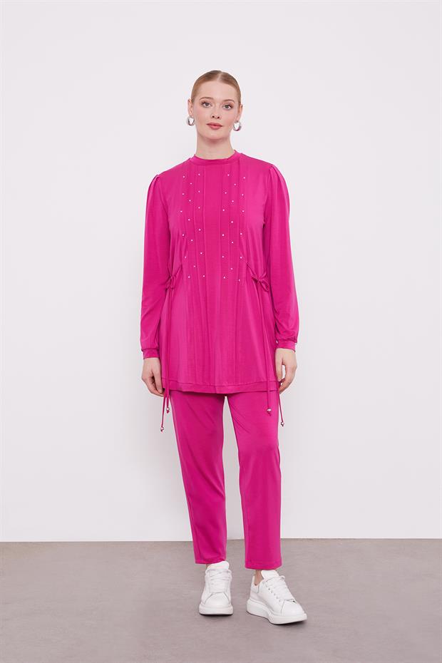 Fuşya Yanları İp Bağlamalı Spor Takım