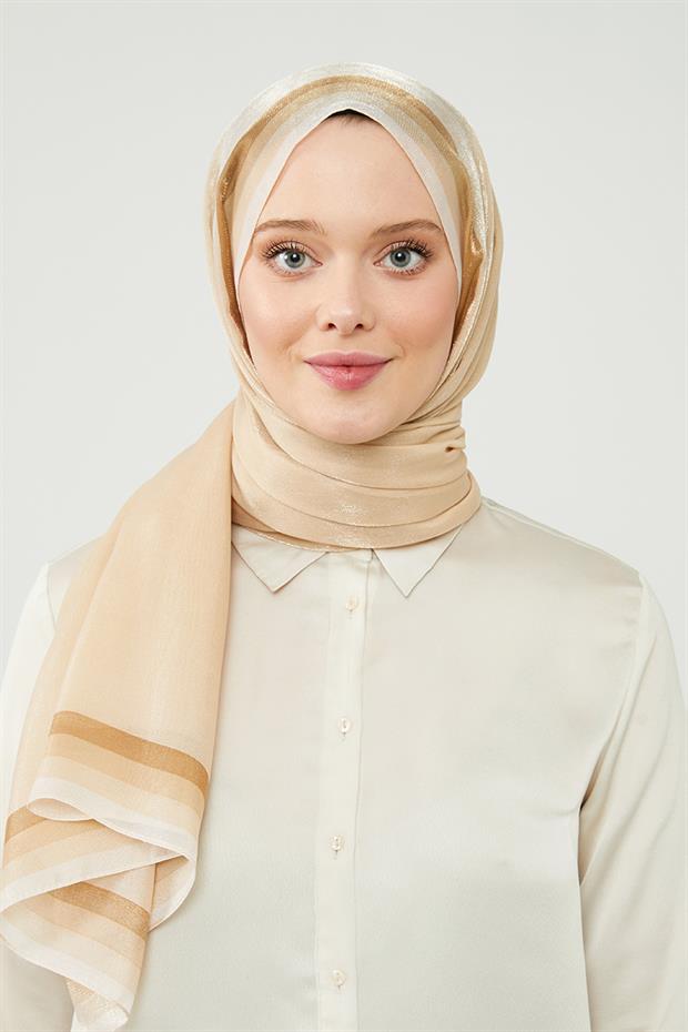 Gold Renk Geçişli Kehribar Şal