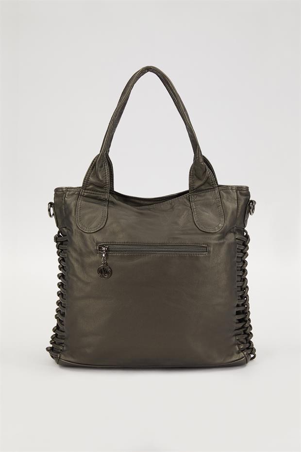 Gri Düğüm Detaylı Omuz Çantası