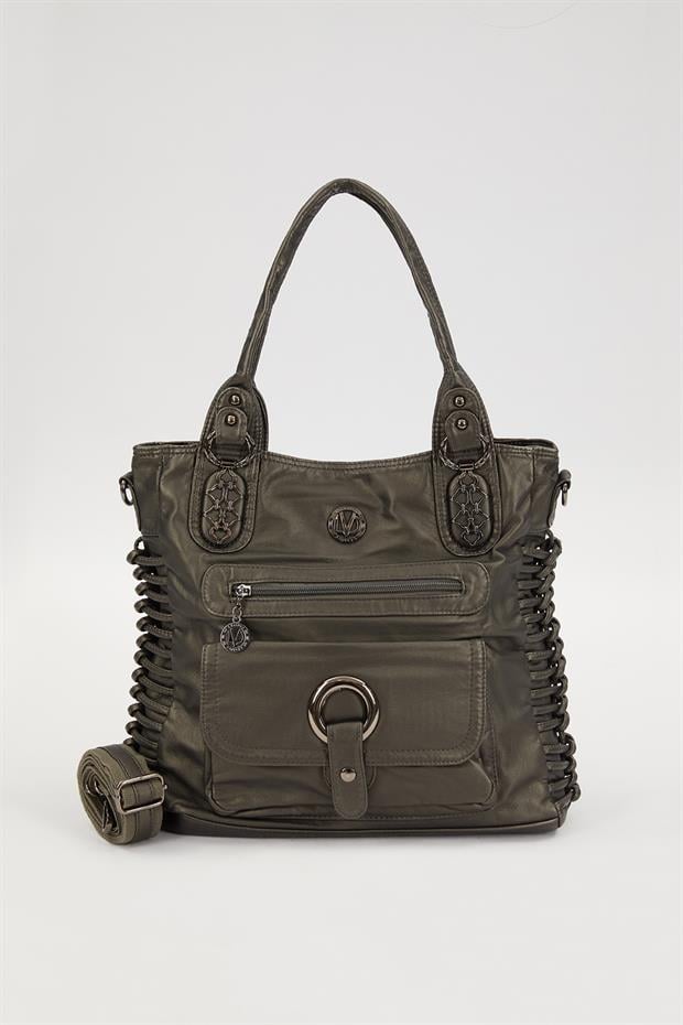 Gri Düğüm Detaylı Omuz Çantası