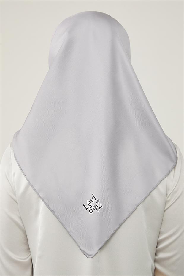 Gri Düz Twill Eşarp